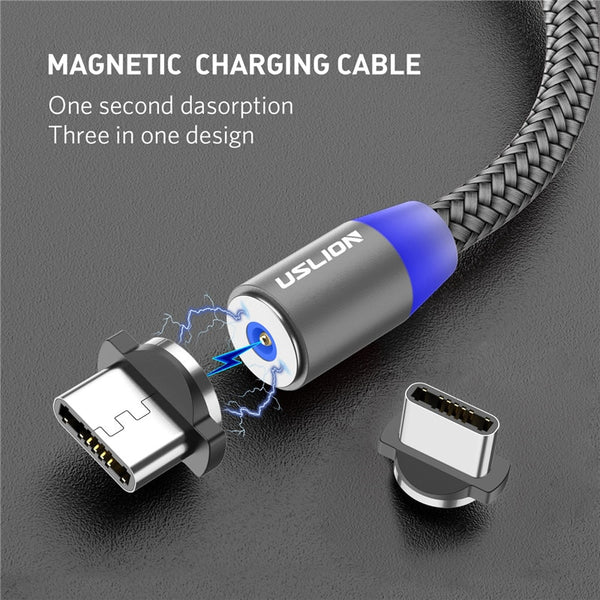 Magnetic Micro USB Cable With Lightning Fast Charging And Magnet For Mobile Phones